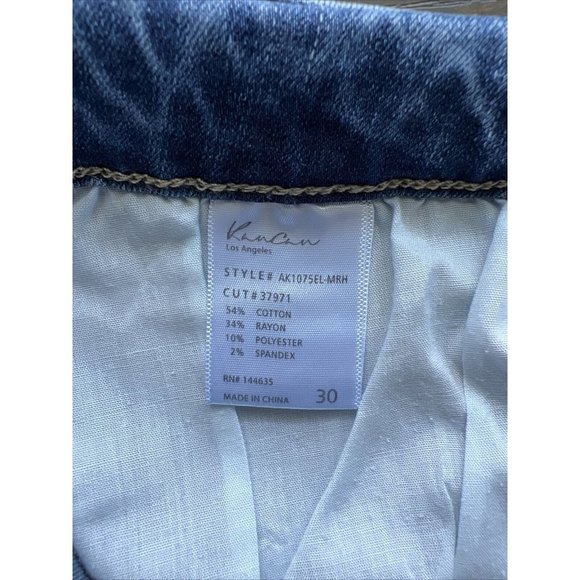 Kancan Brenda Button Front Straight Leg Cropped Jeans - Size 30 - Picture 10 of 12